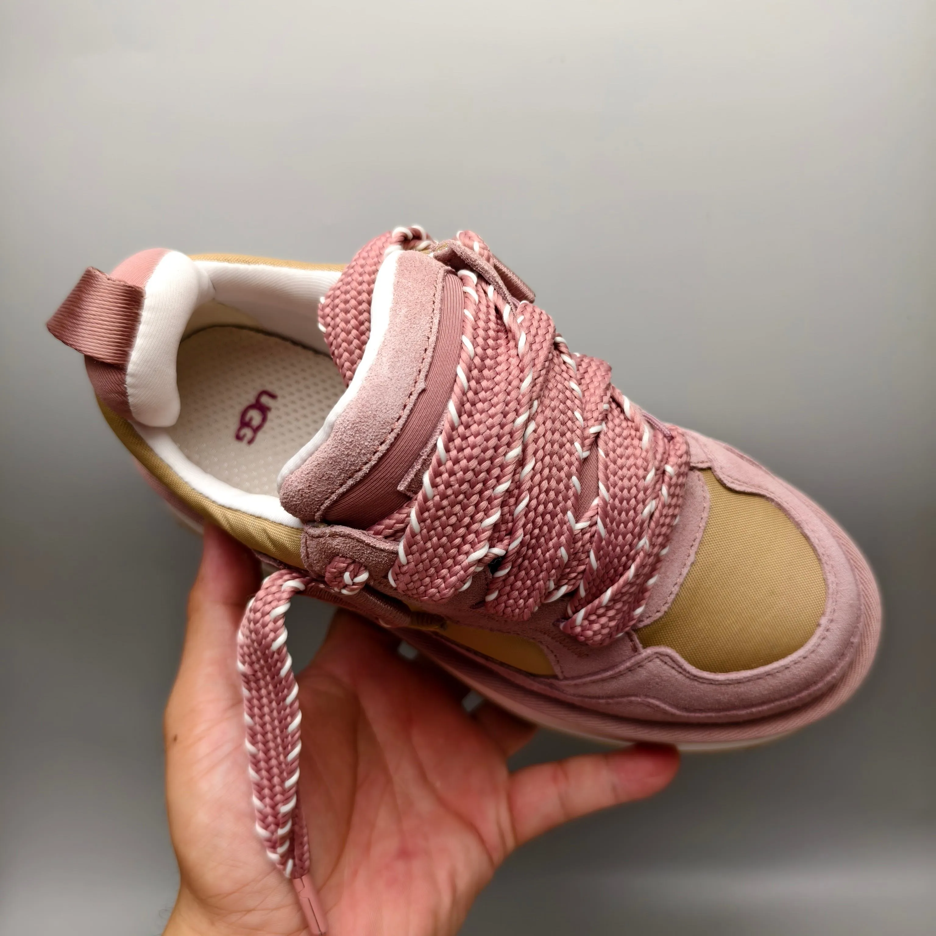 💰560 UGG sheepskin all-in-one snow boots 1541 thick-soled dad shoes, casual lace-up women's shoes, color: maroon, black, white, pink, matching size: 35-40